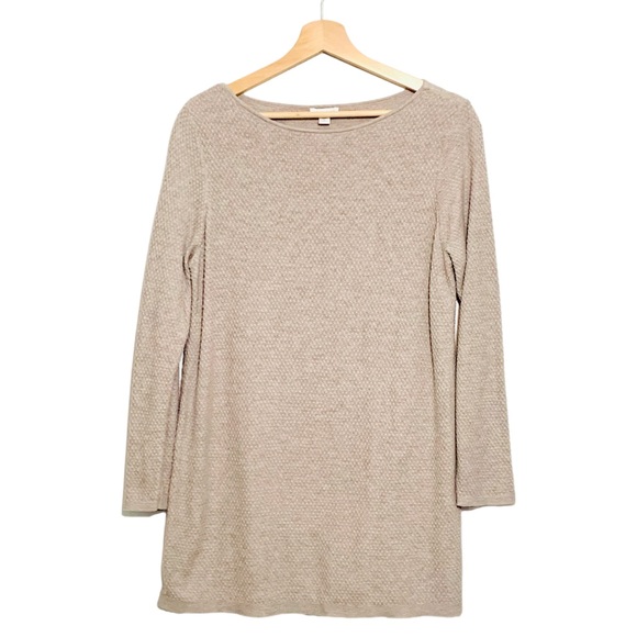 J Jill Sweater Petite Beige Textured Knit Sweater Stretch Pullover Medium - Picture 1 of 11
